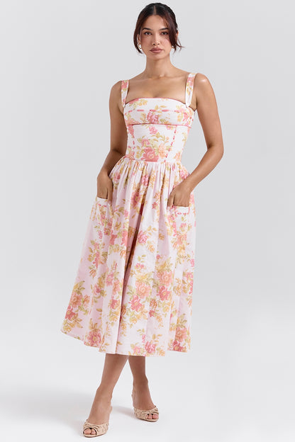 NANCY POPPY PRINT DRESS